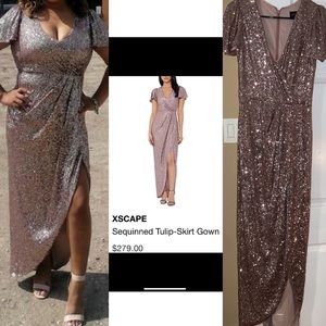 XSCAPE
Sequined Tulip-Skirt Gown (only worn once)